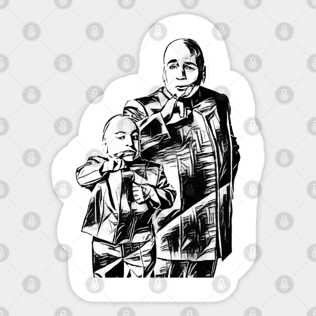 dr evil and mini me Sticker by RetroScribbles